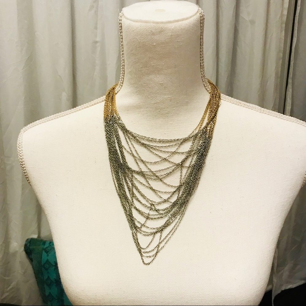 Silver and gold express necklace